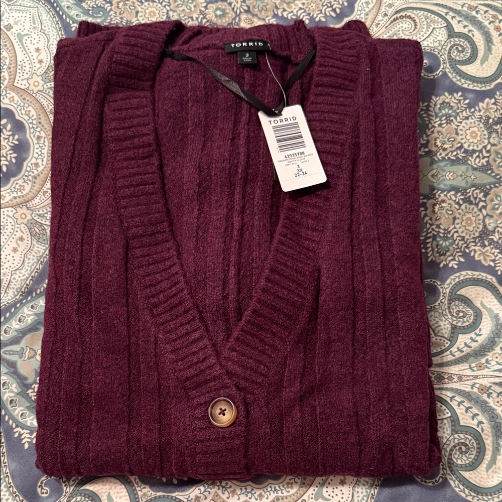 Torrid Burgundy  Cardigan Sweater